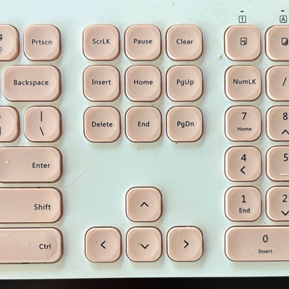 Cimetech Pink and White Wireless Keyboard and Mouse Set